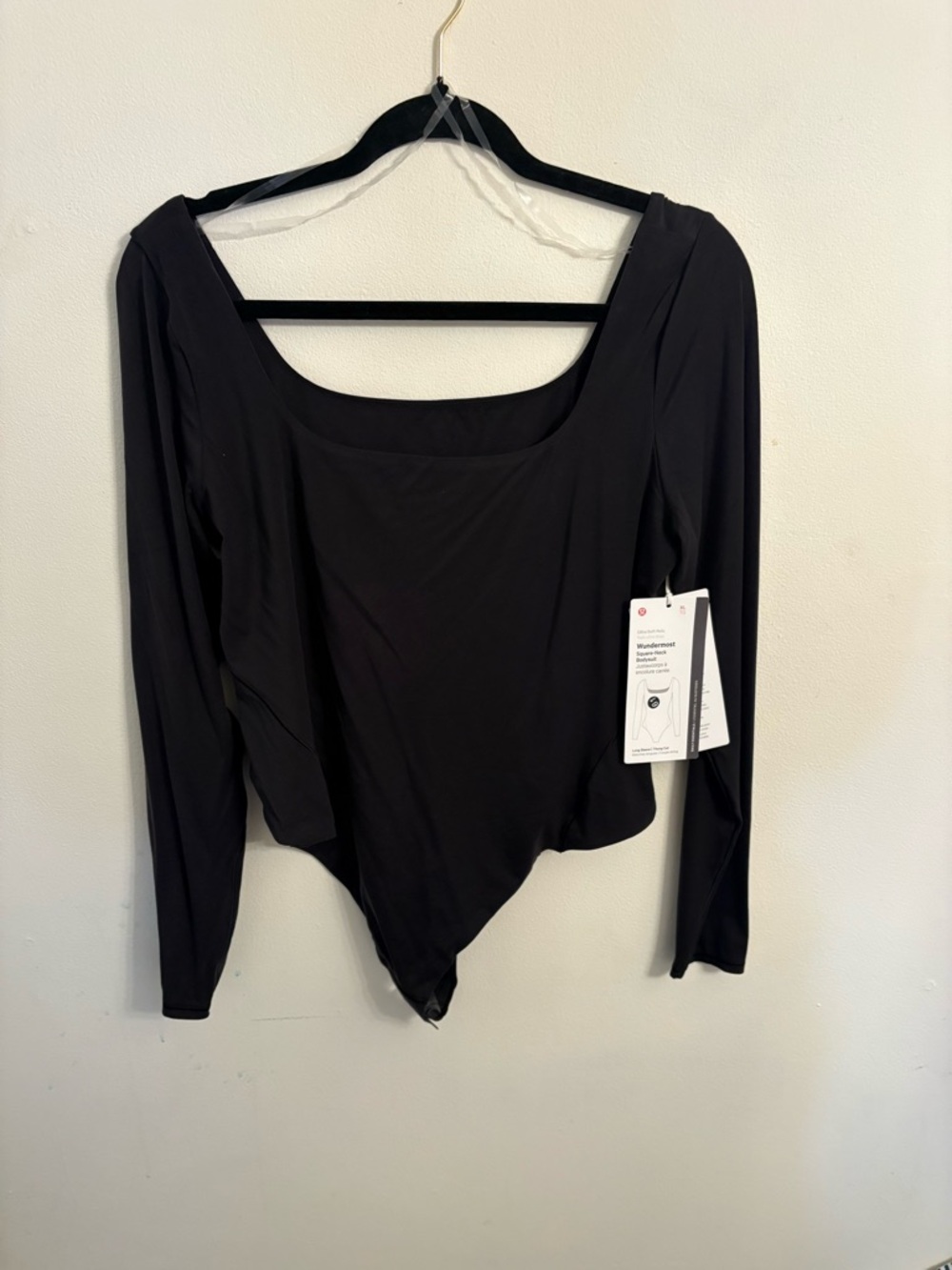 Lululemon XL Women's Black Long-Sleeve Scoop Neck Bodysuit 🍋 NWT